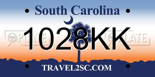 1028KK South Carolina License Plate