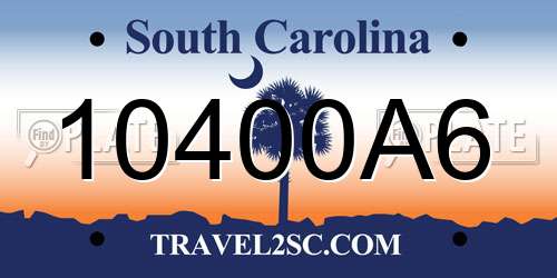 10400A6 South Carolina License Plate