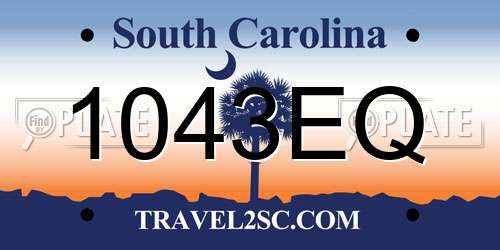 1043EQ South Carolina License Plate