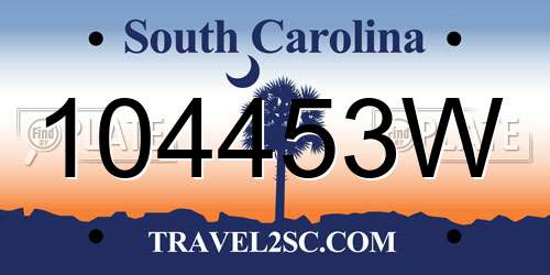 104453W South Carolina License Plate