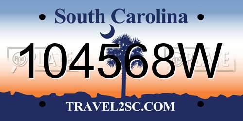 104568W South Carolina License Plate
