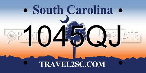 1045QJ South Carolina License Plate