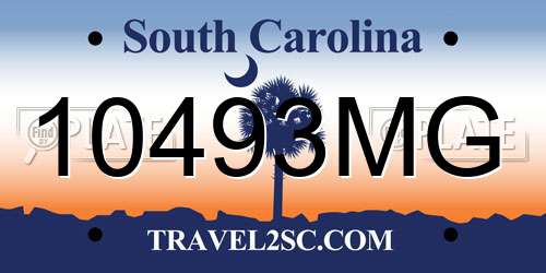 10493MG South Carolina License Plate