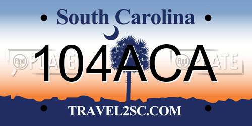 104ACA South Carolina License Plate