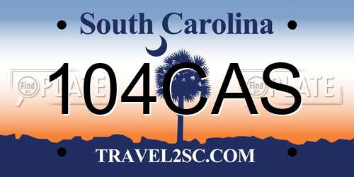 104CAS South Carolina License Plate