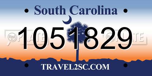 1051829 South Carolina License Plate