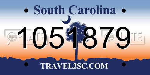 1051879 South Carolina License Plate
