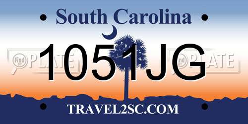1051JG South Carolina License Plate