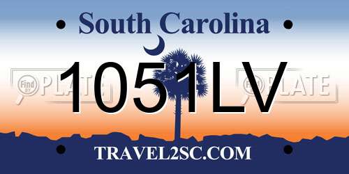 1051LV South Carolina License Plate