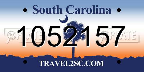 1052157 South Carolina License Plate