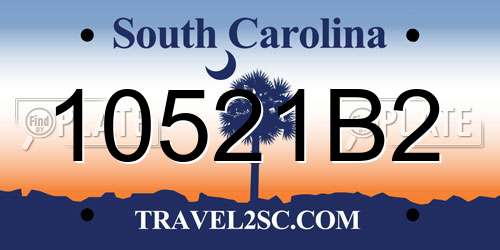 10521B2 South Carolina License Plate