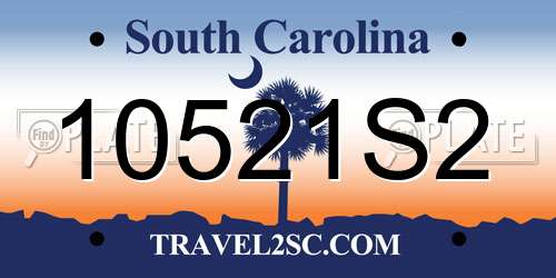 10521S2 South Carolina License Plate