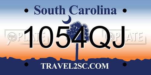 1054QJ South Carolina License Plate