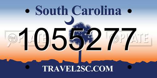 1055277 South Carolina License Plate