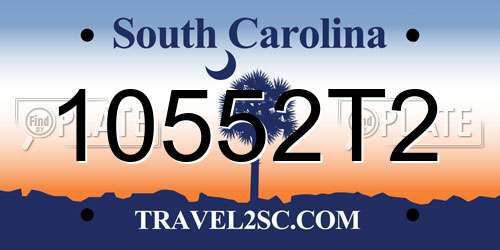 10552T2 South Carolina License Plate