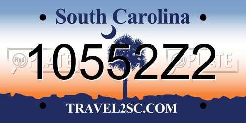 10552Z2 South Carolina License Plate
