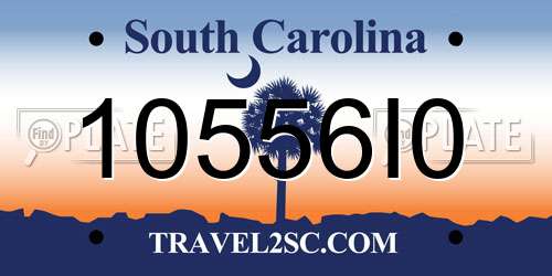 10556I0 South Carolina License Plate