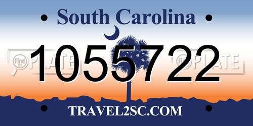 1055722 South Carolina License Plate
