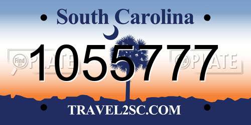 1055777 South Carolina License Plate