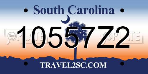 10557Z2 South Carolina License Plate