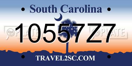 10557Z7 South Carolina License Plate