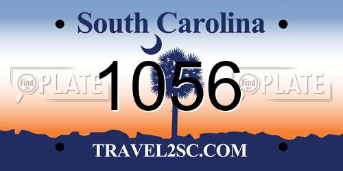 1056 South Carolina License Plate