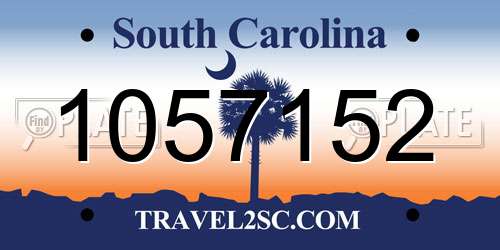 1057152 South Carolina License Plate