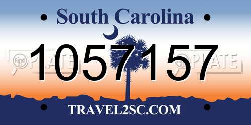 1057157 South Carolina License Plate