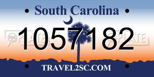 1057182 South Carolina License Plate
