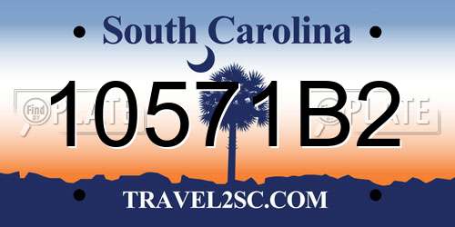 10571B2 South Carolina License Plate