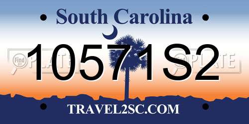 10571S2 South Carolina License Plate