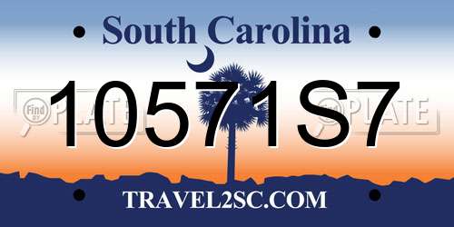 10571S7 South Carolina License Plate
