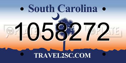 1058272 South Carolina License Plate