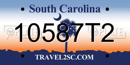 10587T2 South Carolina License Plate