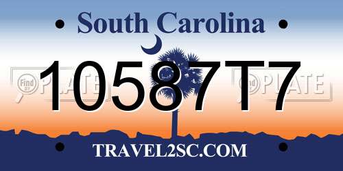 10587T7 South Carolina License Plate