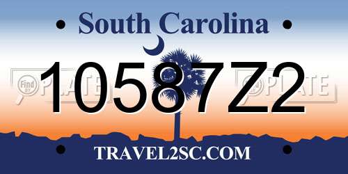 10587Z2 South Carolina License Plate