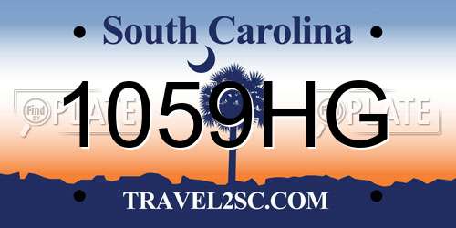 1059HG South Carolina License Plate