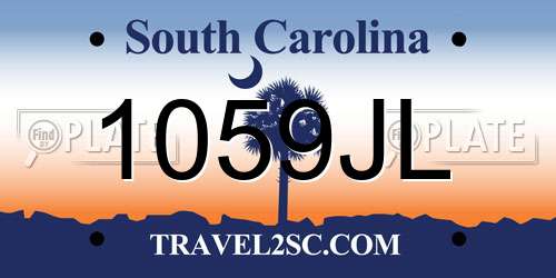 1059JL South Carolina License Plate