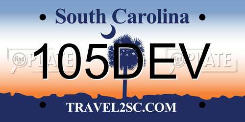 105DEV South Carolina License Plate