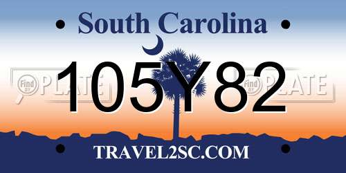 105Y82 South Carolina License Plate