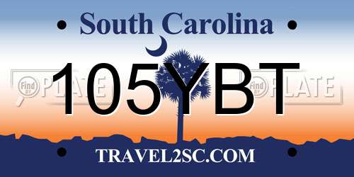 105YBT South Carolina License Plate