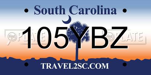 105YBZ South Carolina License Plate