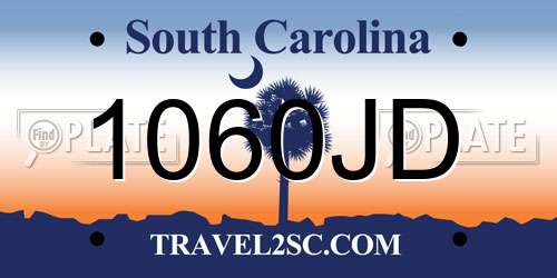 1060JD South Carolina License Plate
