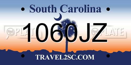 1060JZ South Carolina License Plate