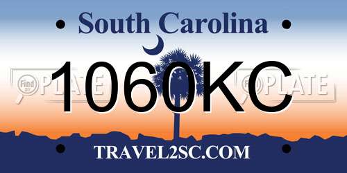 1060KC South Carolina License Plate