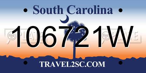 106721W South Carolina License Plate