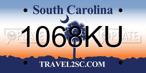 1068KU South Carolina License Plate
