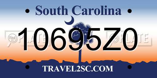 10695Z0 South Carolina License Plate