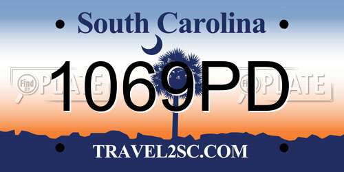 1069PD South Carolina License Plate
