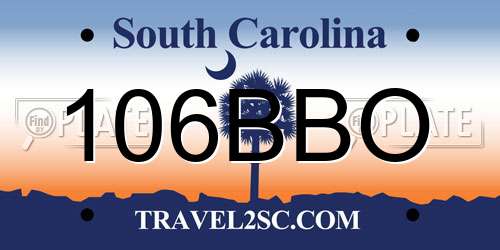 106BBO South Carolina License Plate